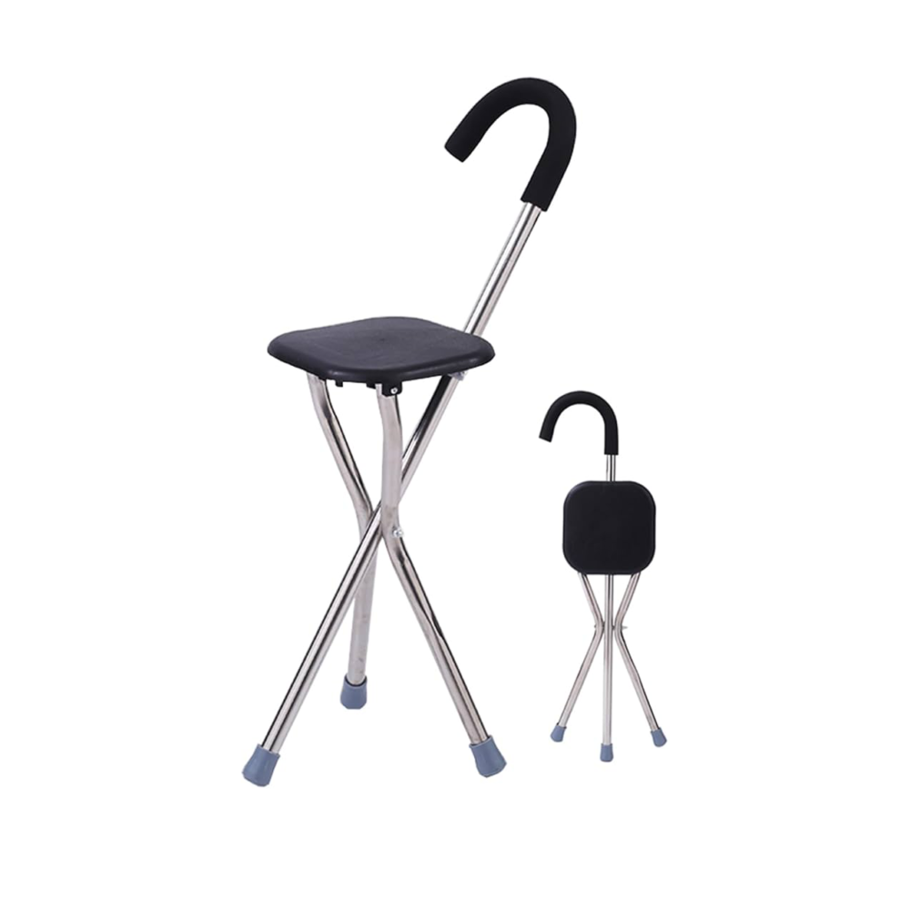 Canne-siège pliante, assise confortable, légère, portable