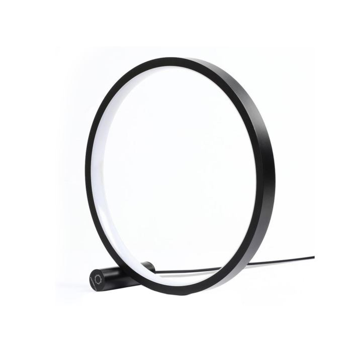 Lampe de table ronde Heng 25cm, design moderne, LED, noir et blanc, RF-980